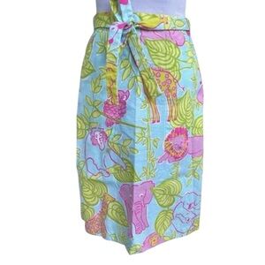LILLY PULITZER San Diego Zoo Print Wrap Skirt Size 2 -- ADORABLE!!!